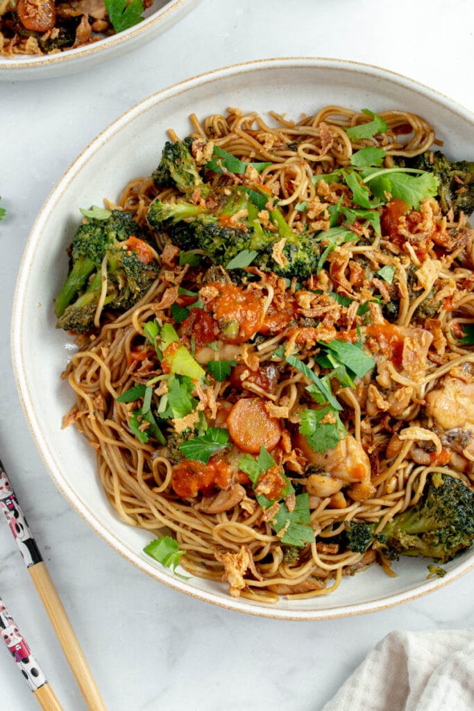 Nouilles sautées au poulet et aux légumes Marie Food Tips