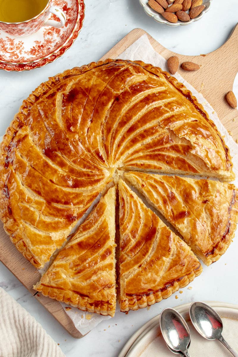 Galette des Rois on a plank.