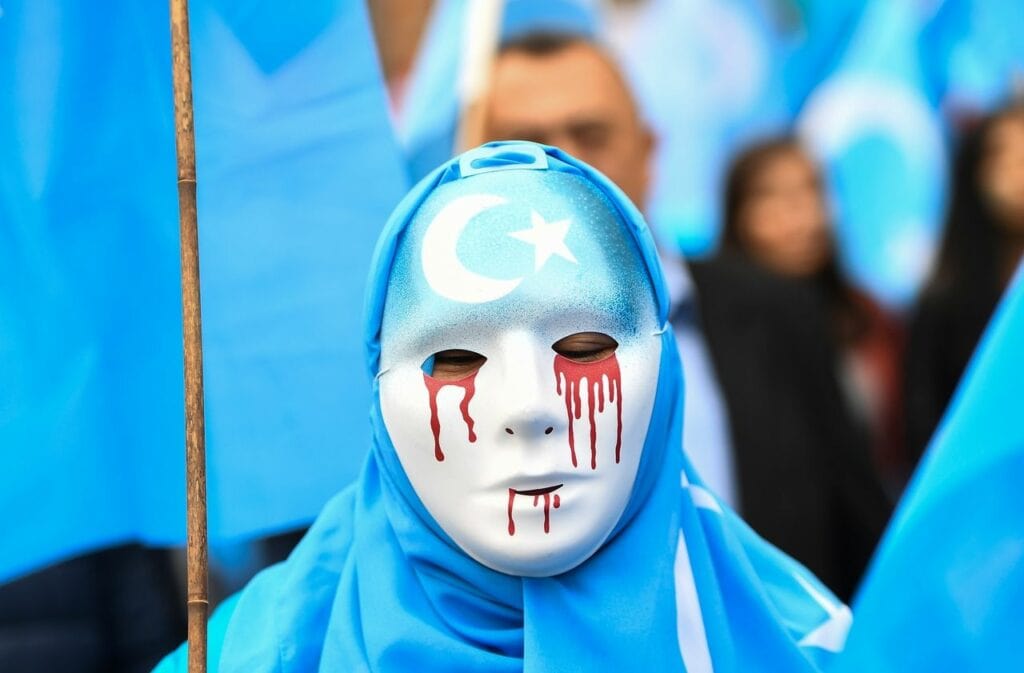 Manifestation à Bruxelles pour protester contre les violences perpétrées contre les Ouïghours dans le Xinjiang.