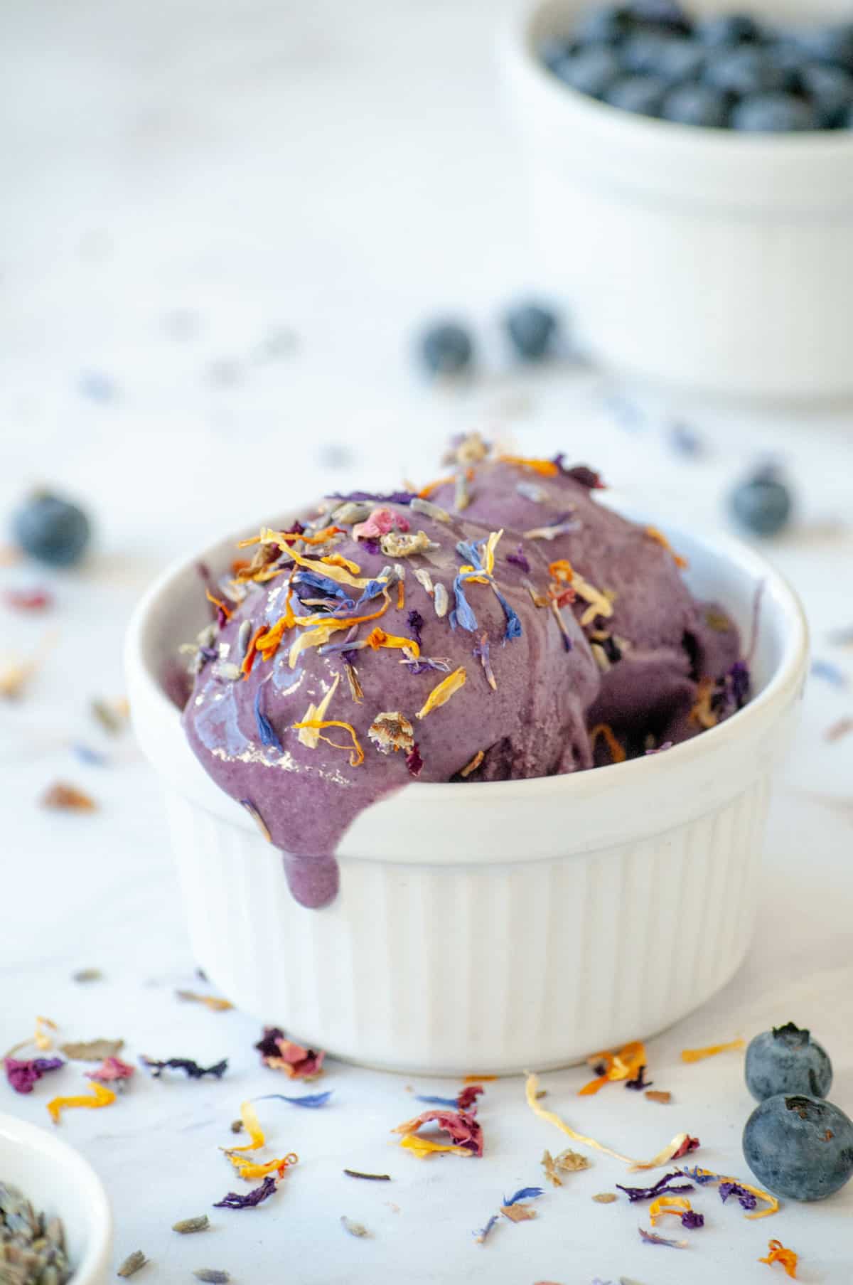 Blueberry lavender ice cream