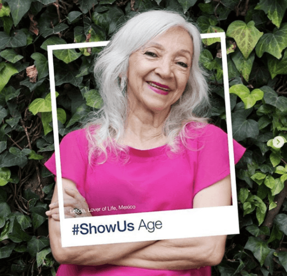 Femme âgée pour la campagne #Showus de Dove