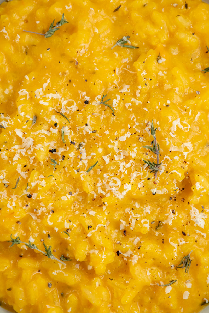 Focus on butternut risotto
