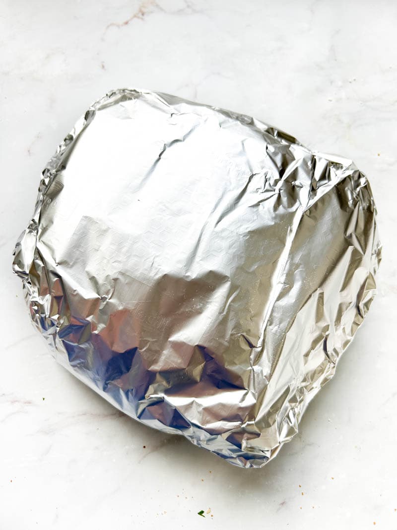 Crack bread wrapped in aluminium foil.