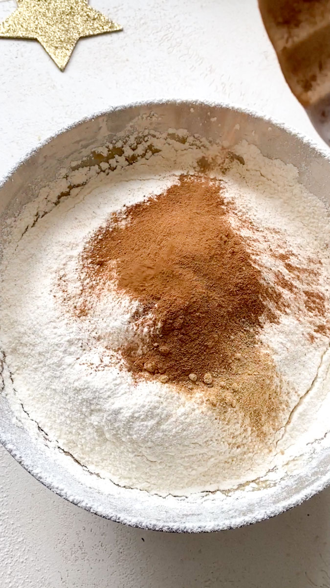All spices added to the cake batter.