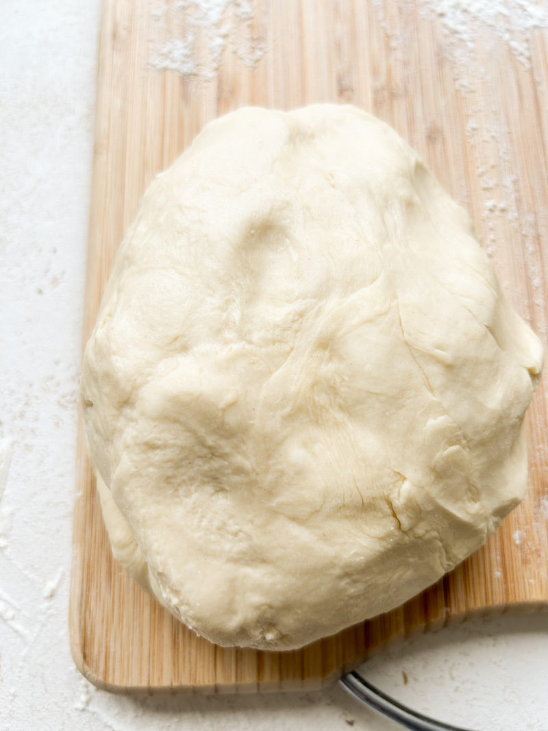 There is a small fingerprint, so the dough is ready to rise.