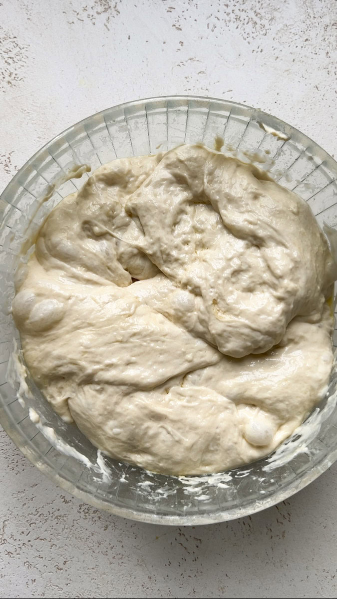 The dough after a 20-minute rise.