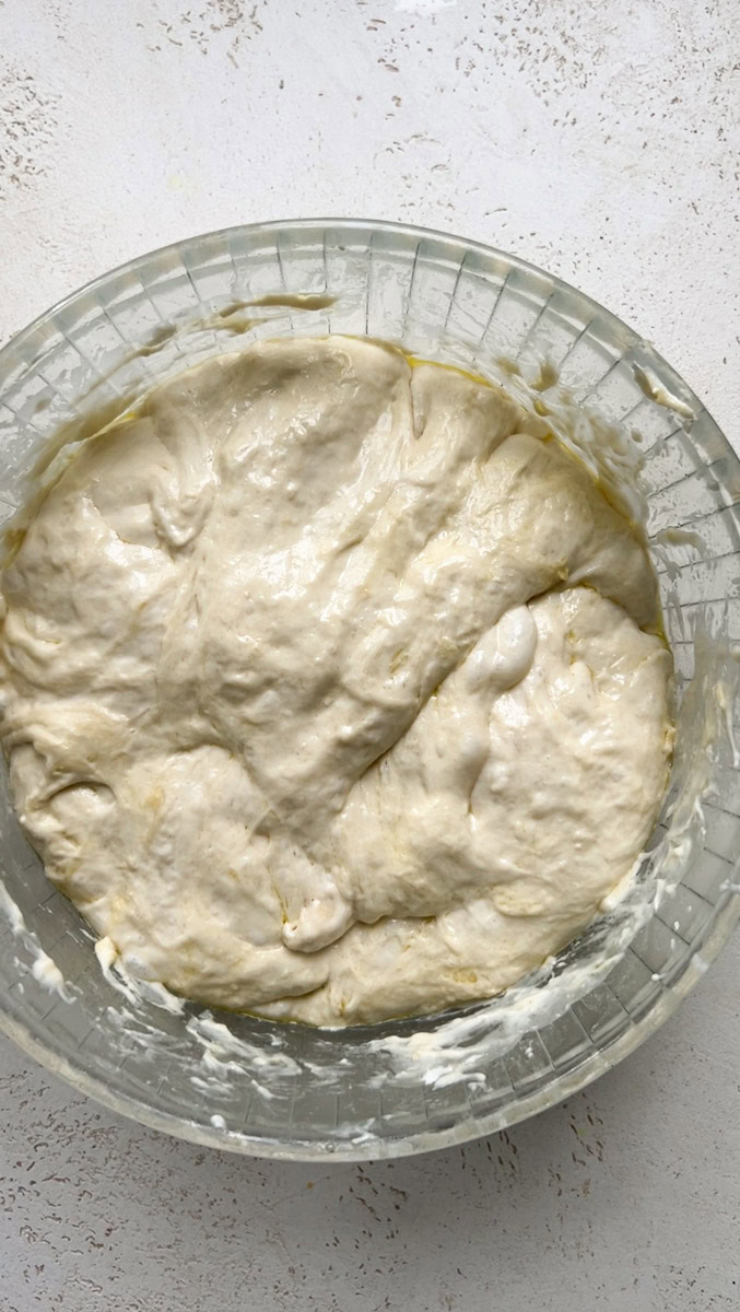 The dough after a 20-minute rise.
